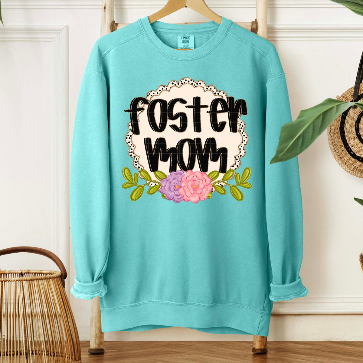 Foster Mom circle and flowers (SDD) DTF Transfer