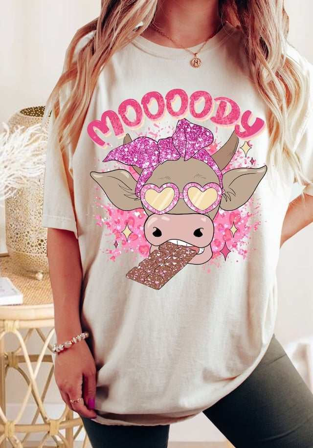 Moooody valentine cow 70760 DTF transfer