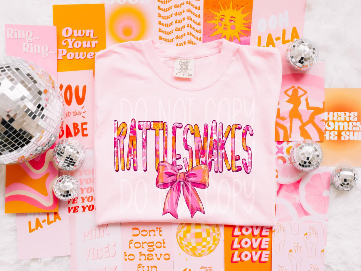 Rattlesnakes orange and pink (PH) 96219 DTF transfer