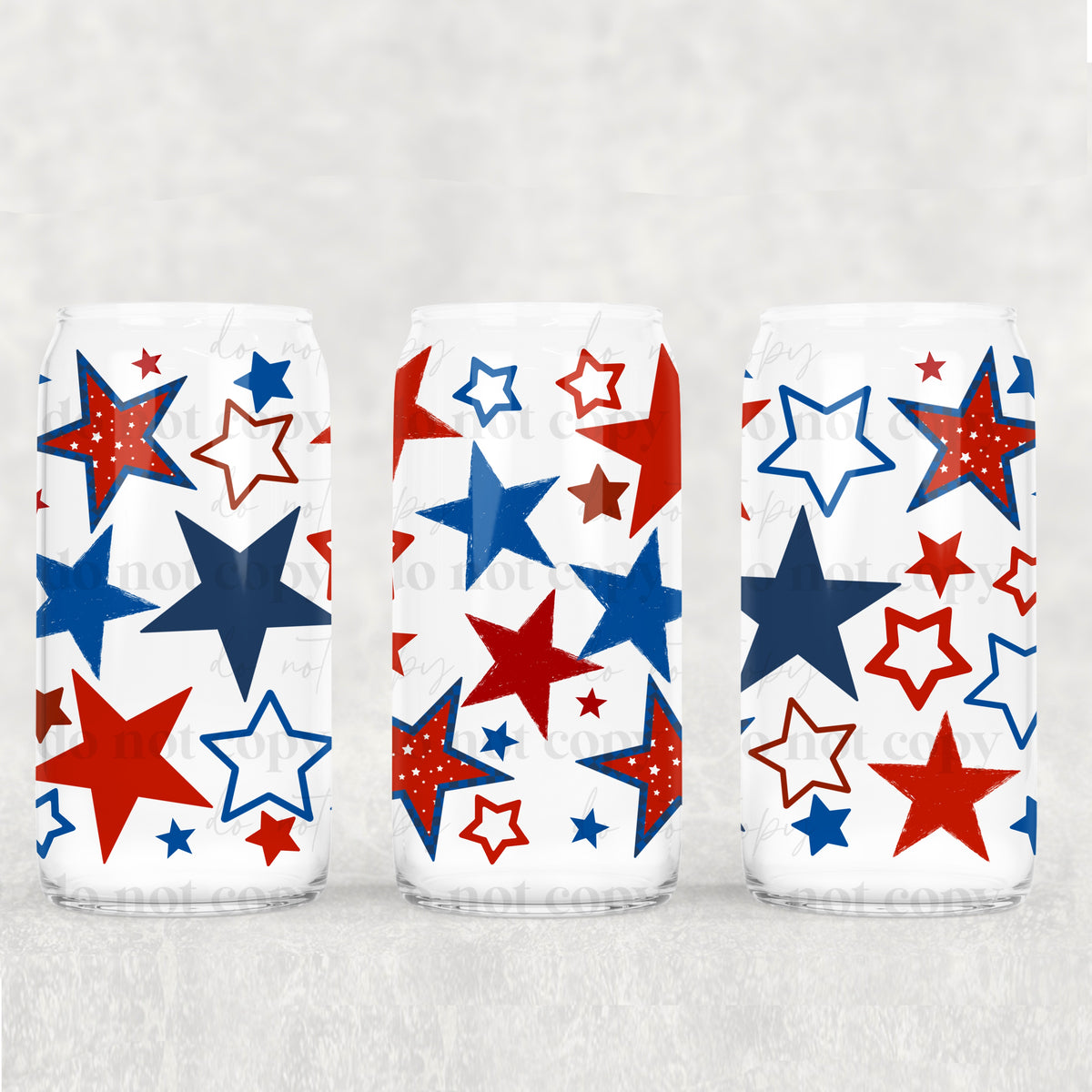 Red white and blue stars (CSC) UV DTF WRAP