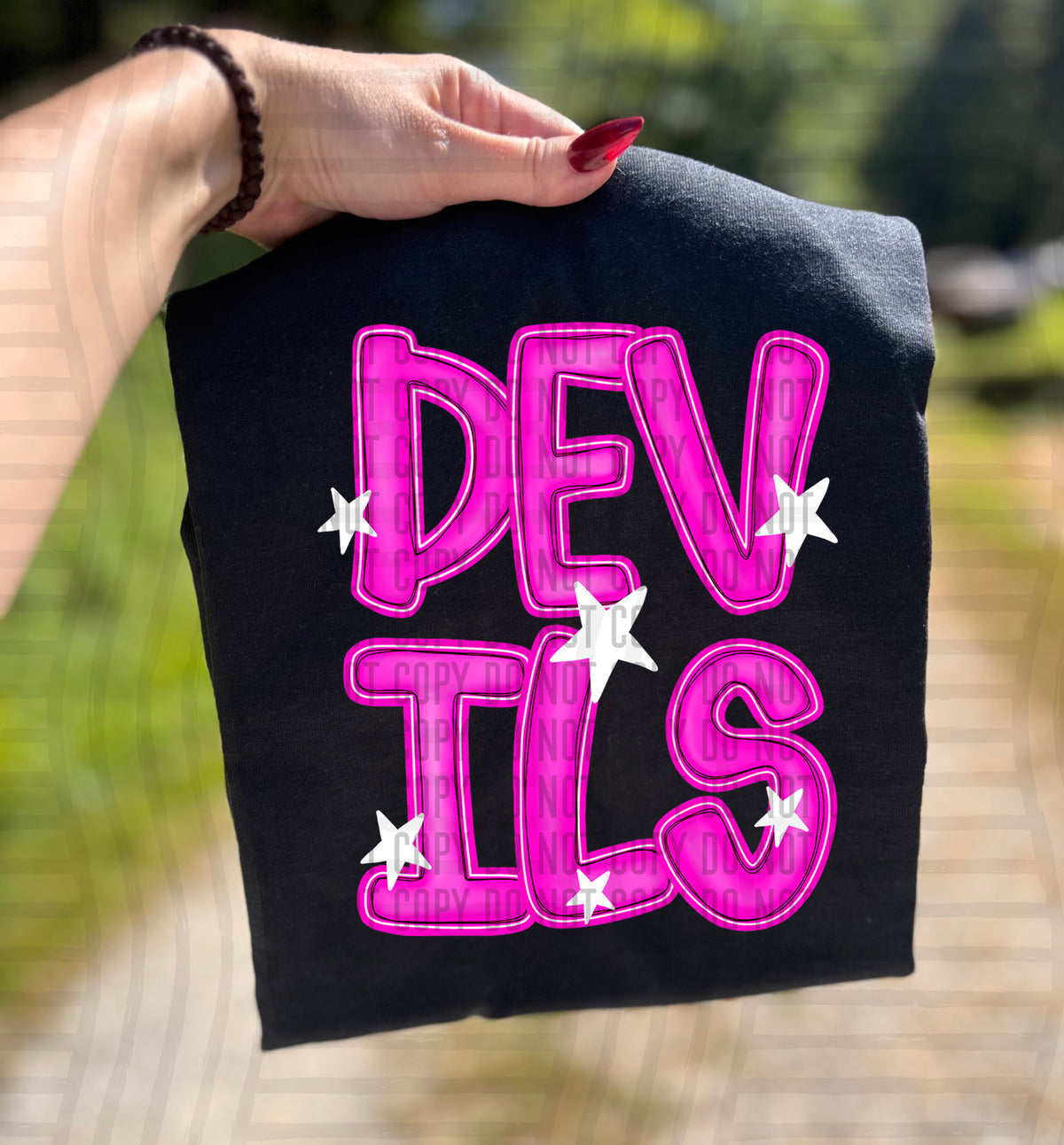 Devils Pink And Preppy Split 112884 DTF transfer