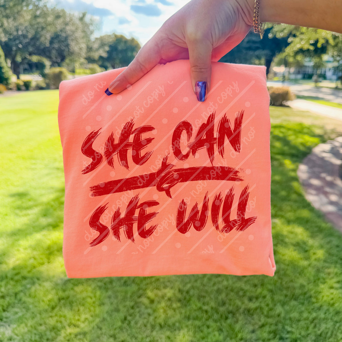She can and she will RED (scarlow) DTF transfer