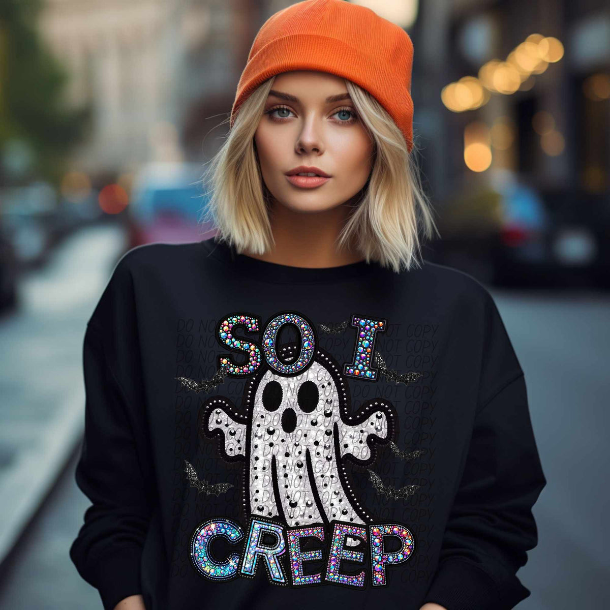 So I creep rhinestone ghost (CITY) 55905 DTF transfer