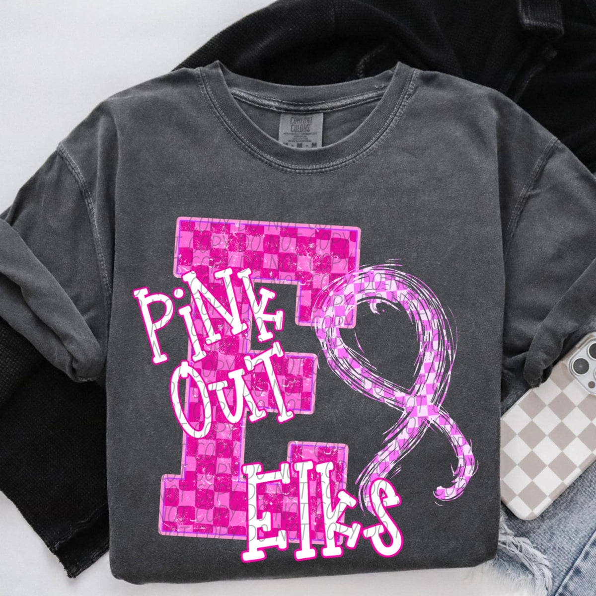 Elks Pink Out Varsity (city) DTF Transfer