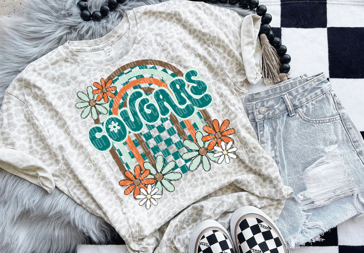 Floral Arch Mascot Cougars 49233 DTF TRANSFER