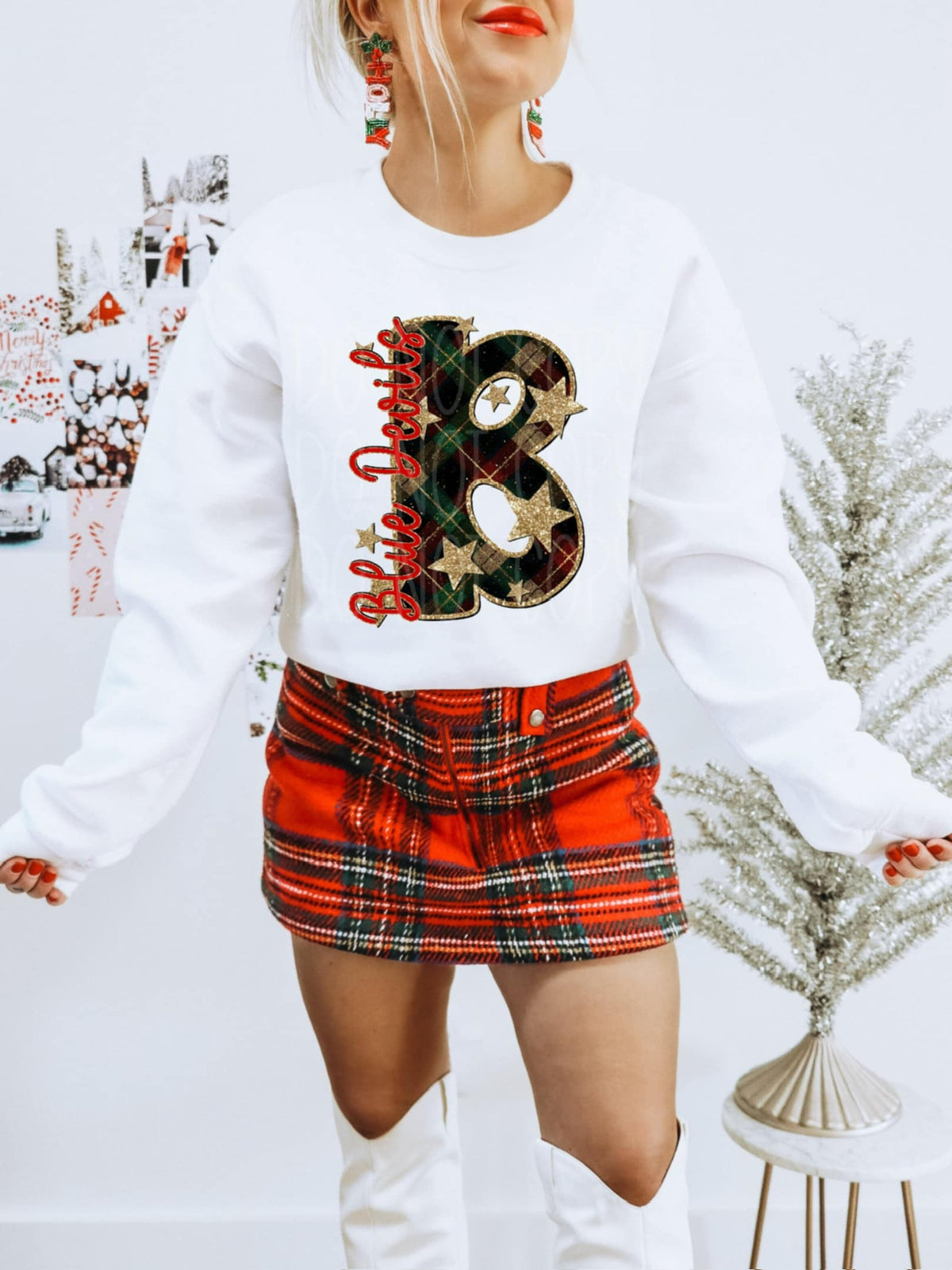 Blue Devils plaid and gold stars (PH) DTF Transfers