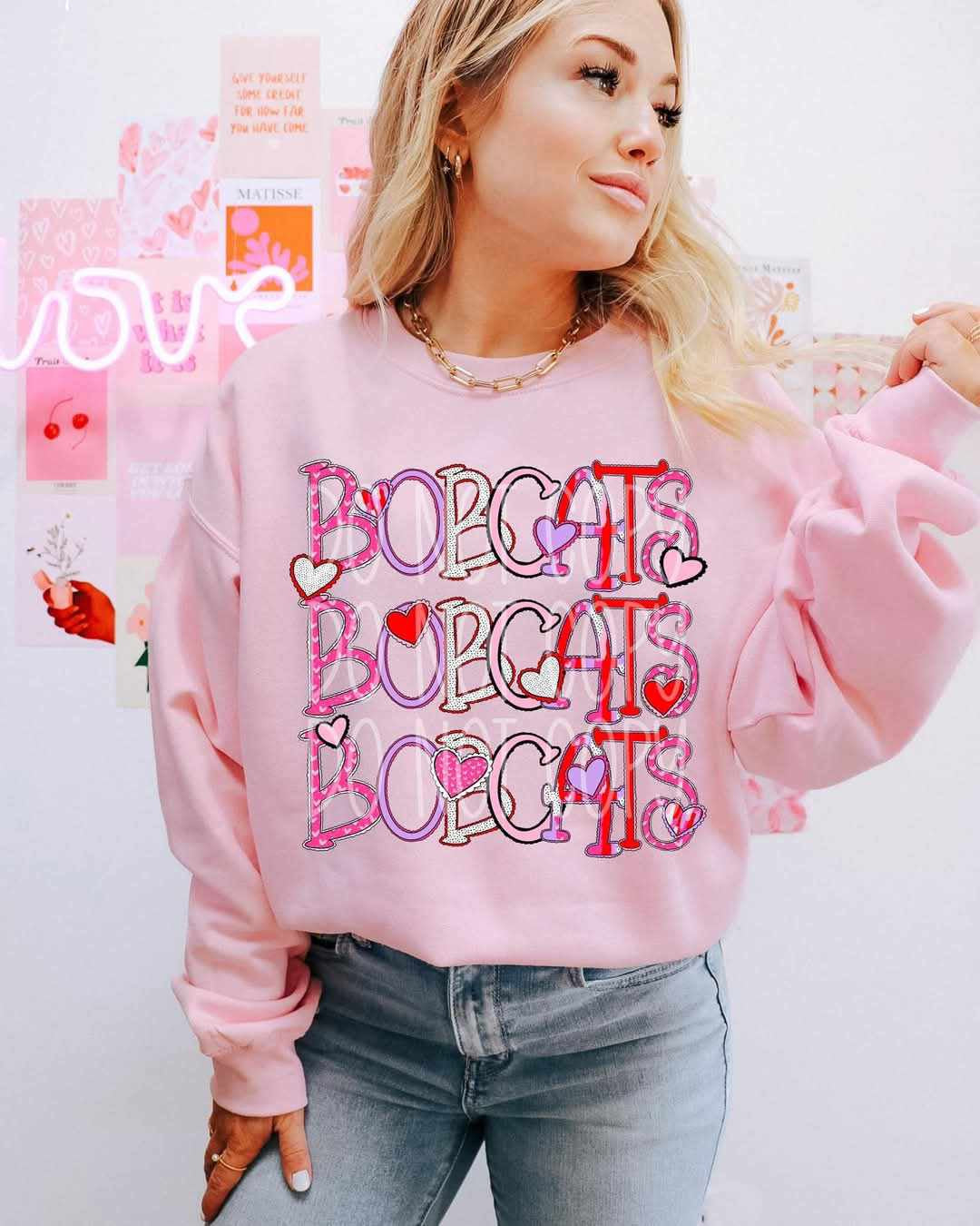 Bobcats valentine stacked (PH) 73761 DTF transfer
