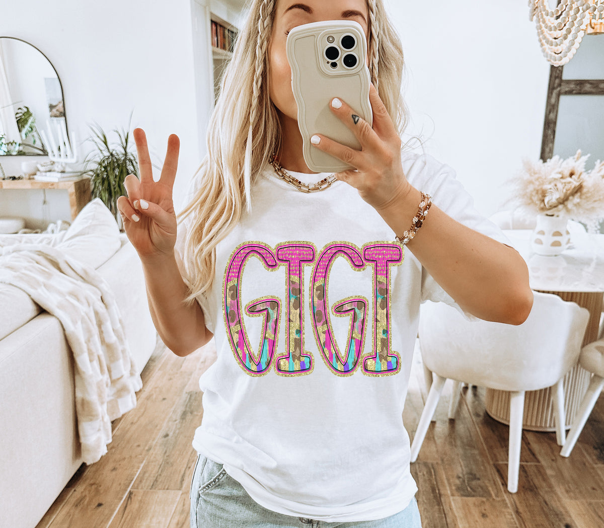 Pink and Leopard GIGI (Caplinger) DTF transfer