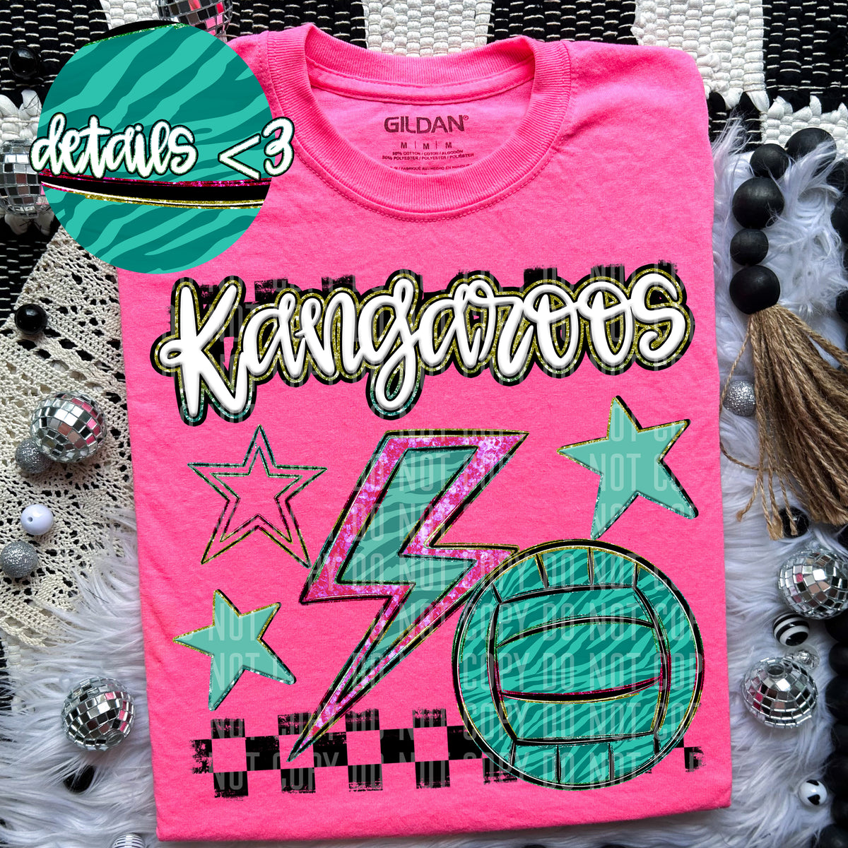 Kangaroos Rainbow Volleyball (Caplinger) 96855 DTF transfer