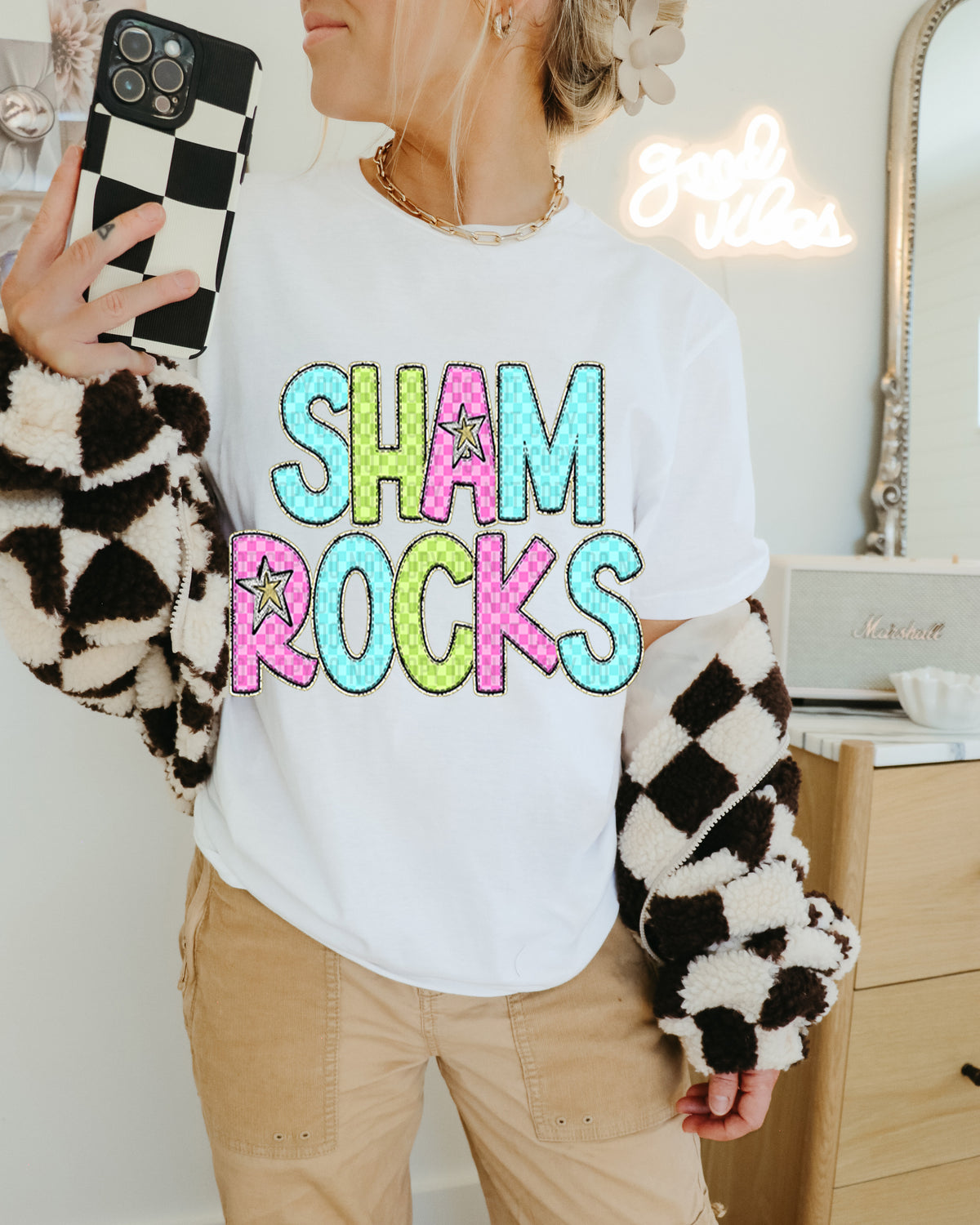 Shamrocks Colorful Checkered (caplinger) DTF transfer