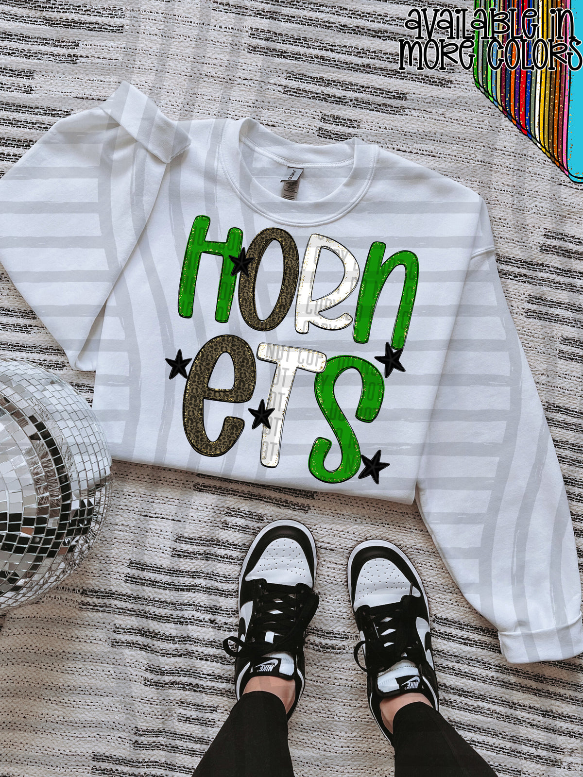 green, gray and white, hornets stacked (Caplinger) DTF Transfer