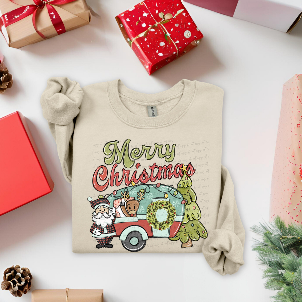 Merry Christmas santa camper 117329 DTF Transfer