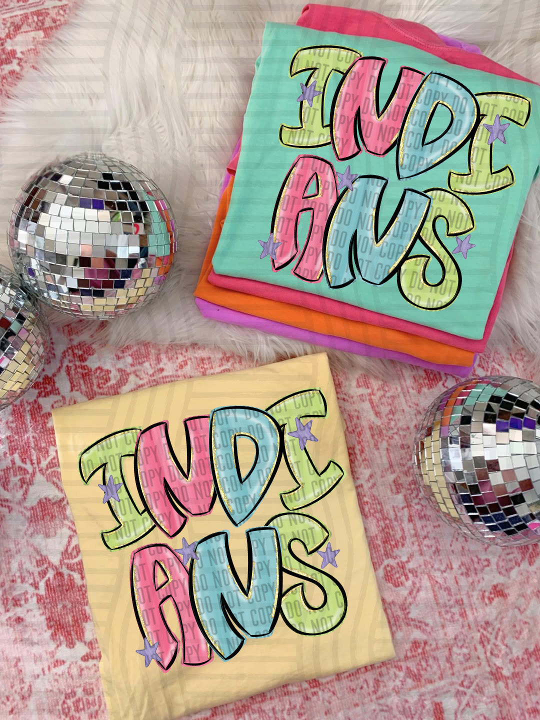 Indians Glittery & Preppy Mascots (Caplinger) DTF transfer