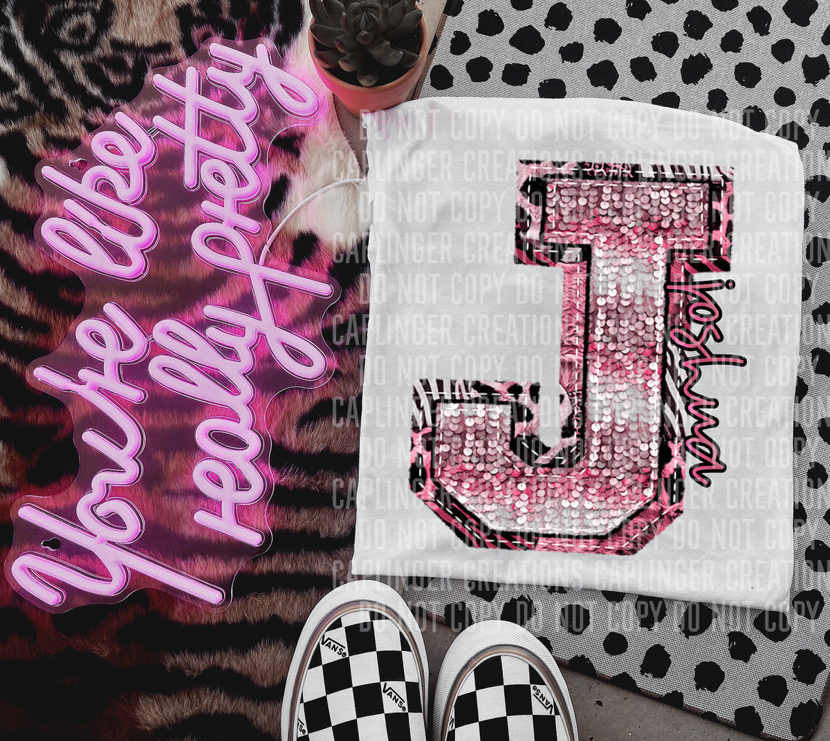 Joshua wild and pink (Caplinger) DTF transfer