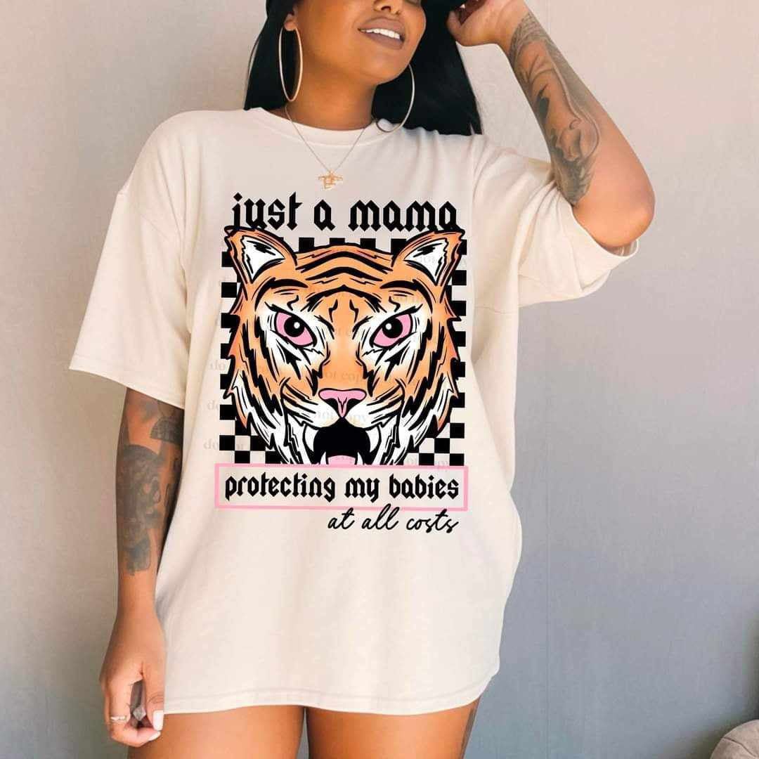 Just a mama protecting my babies black font (CSC) 65593 DTF transfer