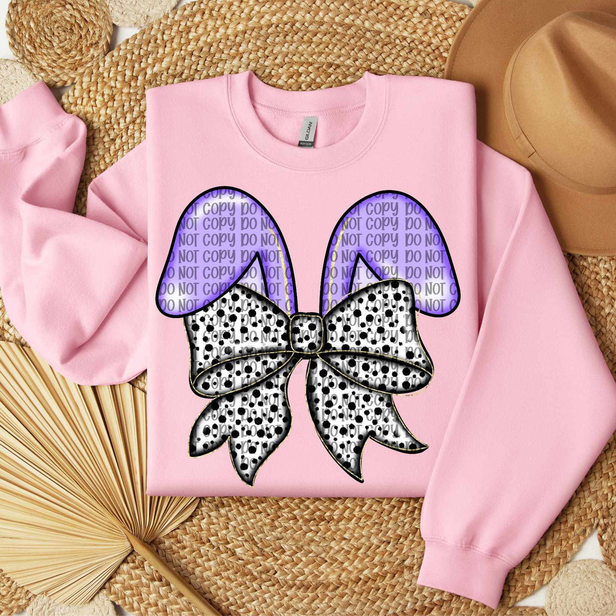 Purple bunny ears dalmation bow (VP) 80733 DTF transfer