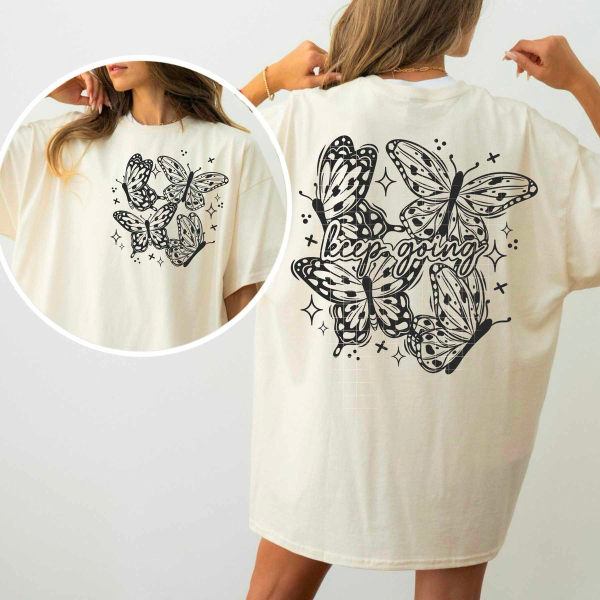 Keep going butterflies BLACK BACK (CSC) 84421 DTF transfer
