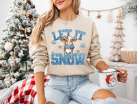 Let it snow cow blue sequin (caplinger) 75073 DTF transfer