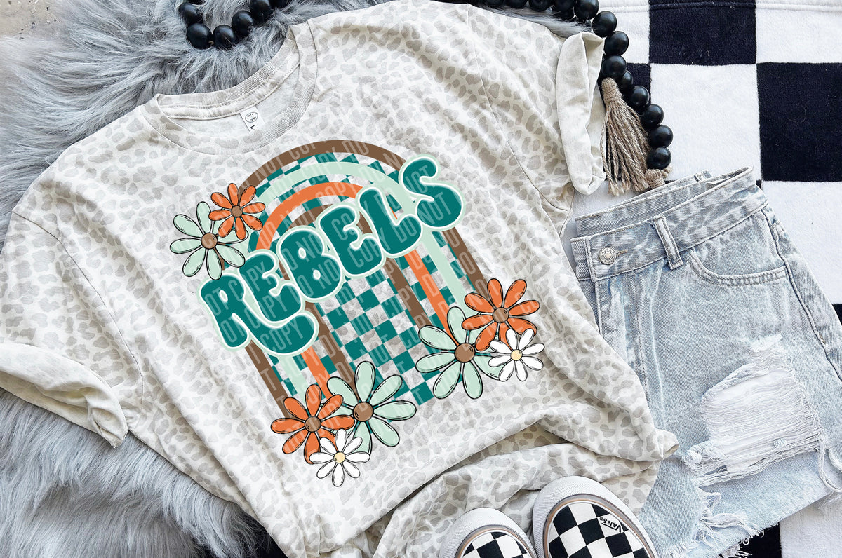 Floral Arch Mascot Rebels 49284 DTF TRANSERS