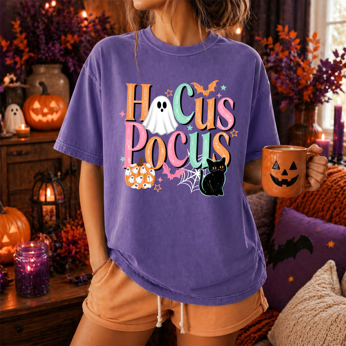 Hocus pocus with cat and ghost (CSC) DTF Transfer