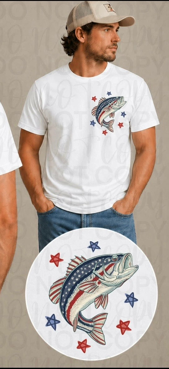 Patriotic fish FRONT ONLY (UAC) DTF Transfer