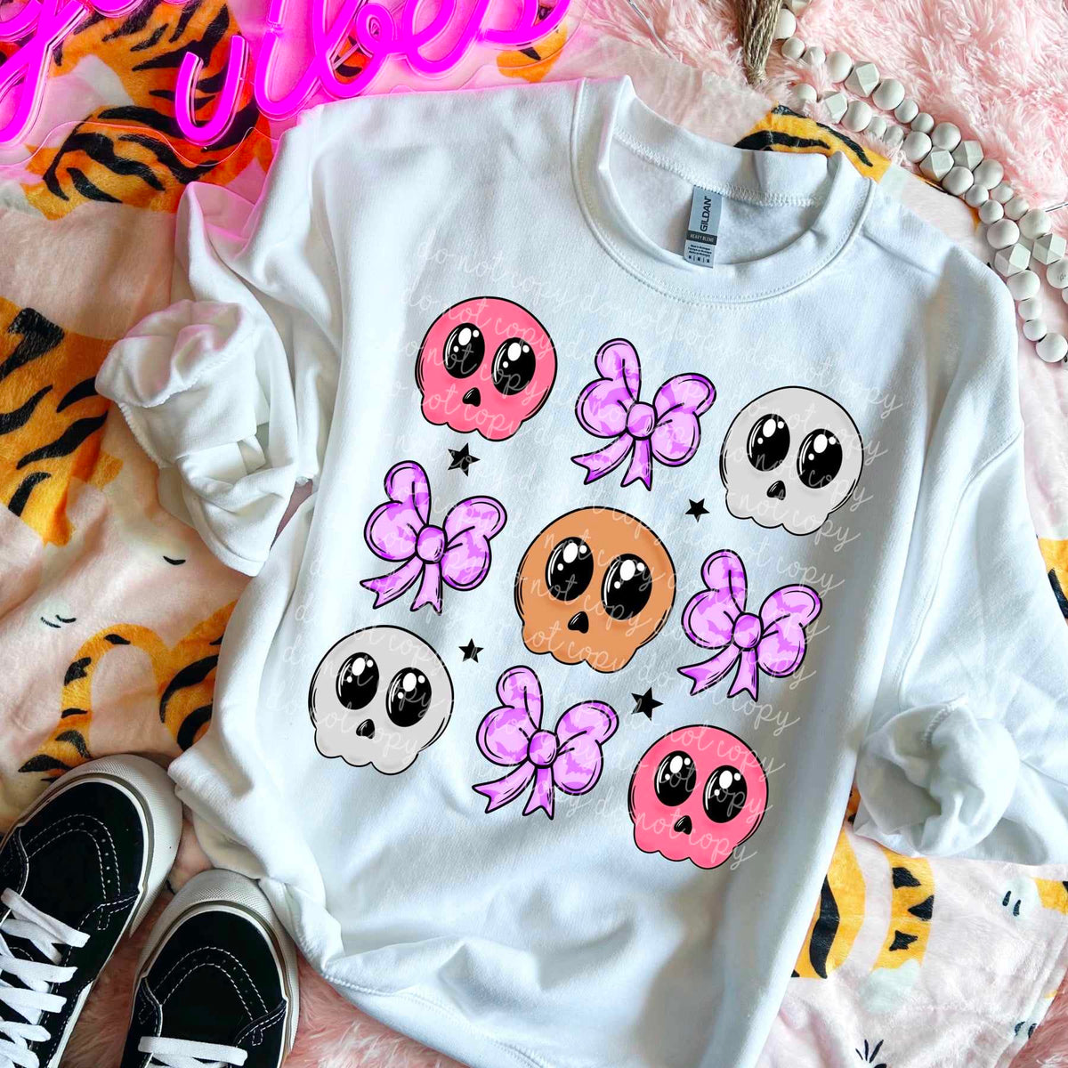 Skull and bow collage (MMD) 52656 DTF transfer