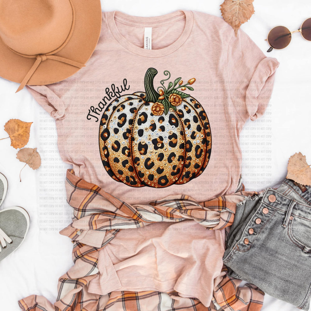 Leopard Pumpkin Thankful (revel) DTF transfer