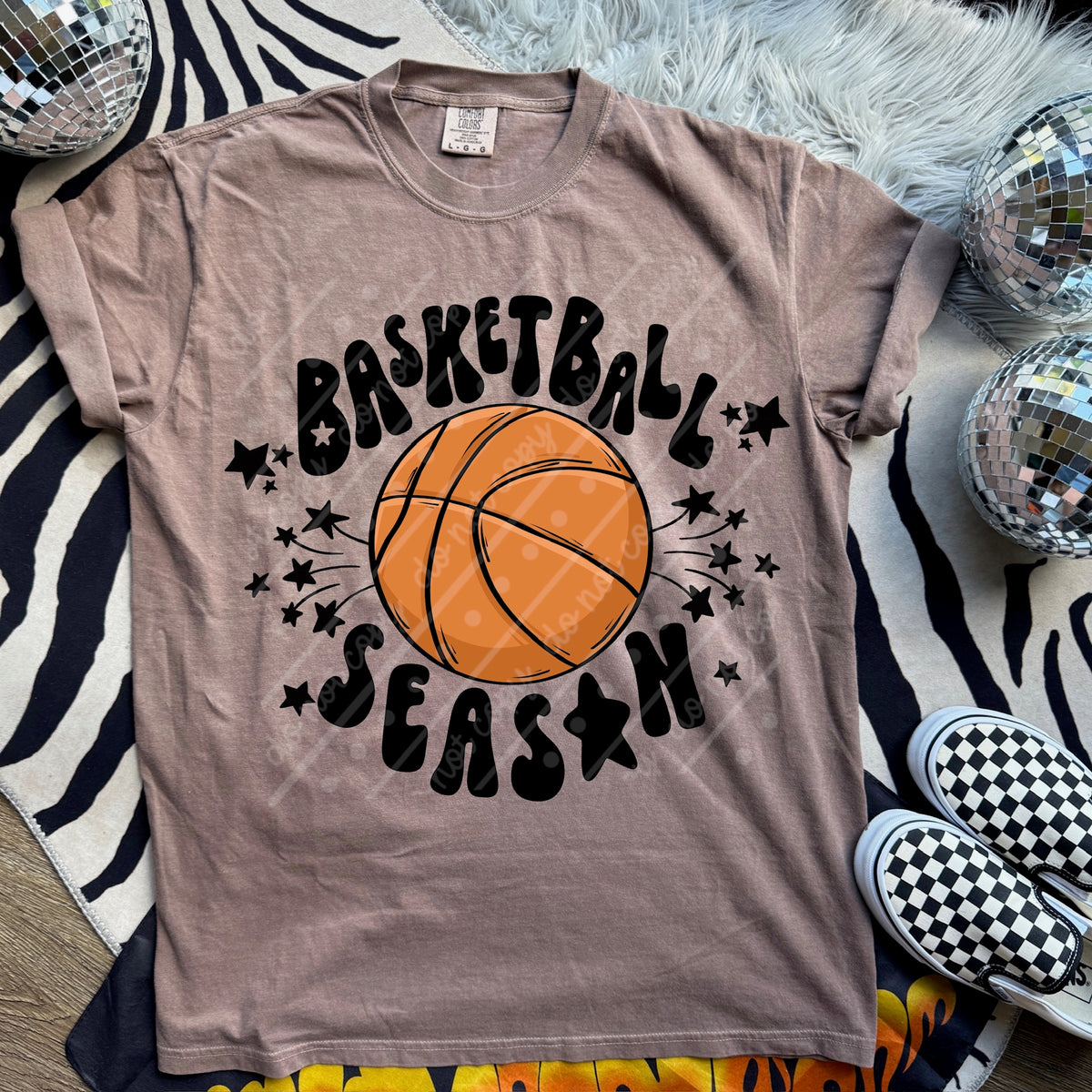 Basketball season black words (scarlow) DTF transfer