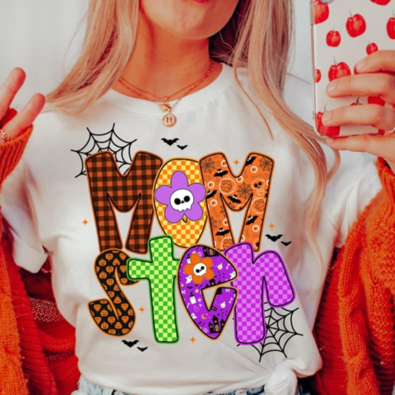 Momster spooky letters DTF transfer