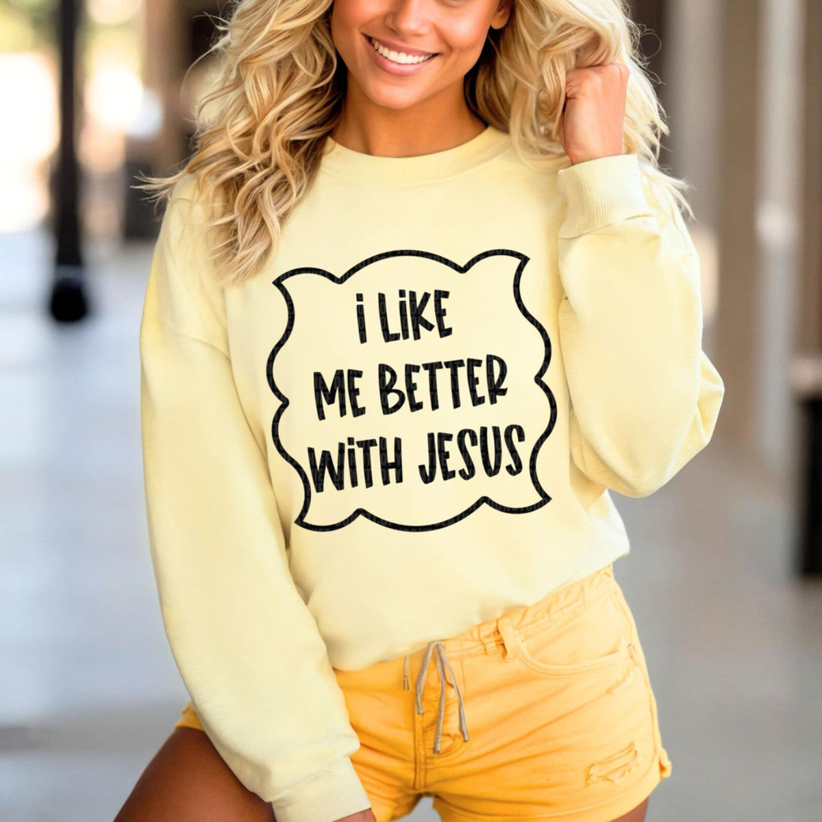 I like me better with Jesus black (SDD) 94396 DTF transfer