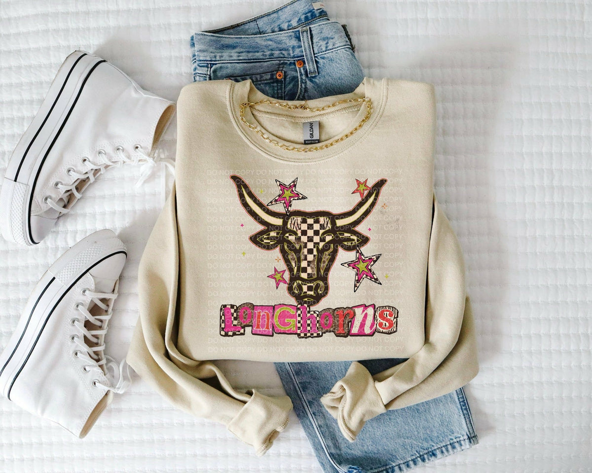 Longhorns magazine font (SCG) DTF Transfer