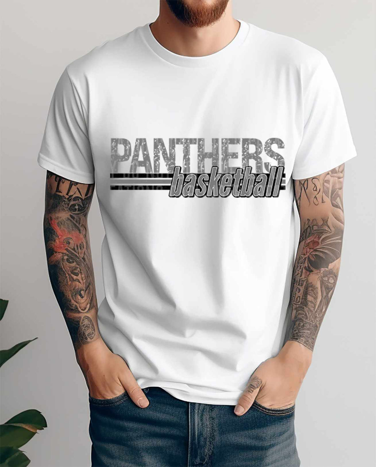 Panthers basketball grey vintage (caplinger) 82051 DTF transfer
