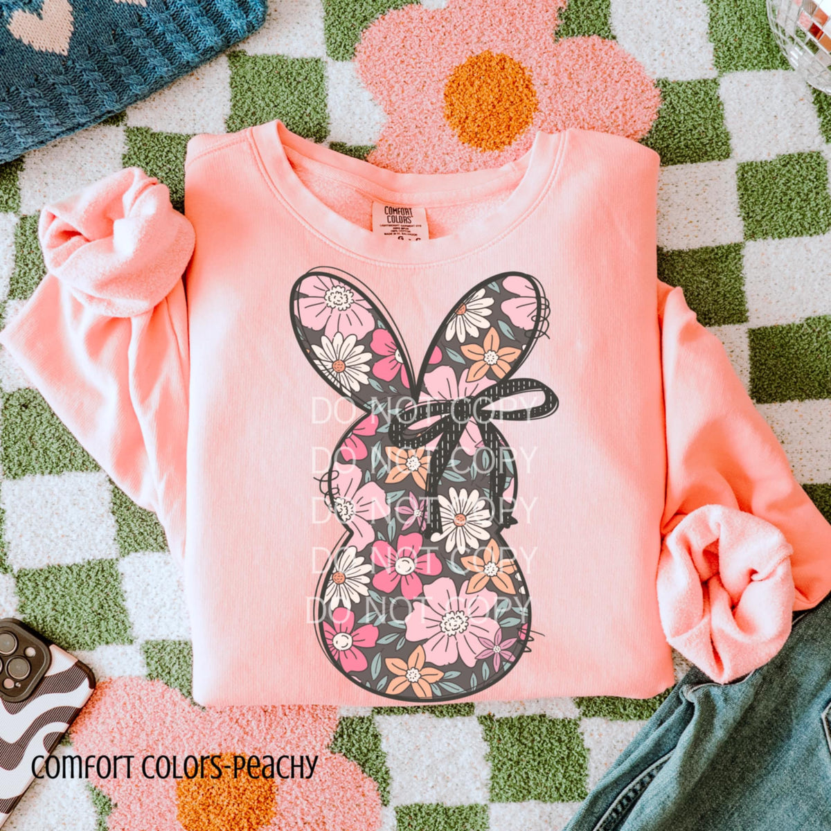 Bunny black bow (CSG) 87964 DTF transfer