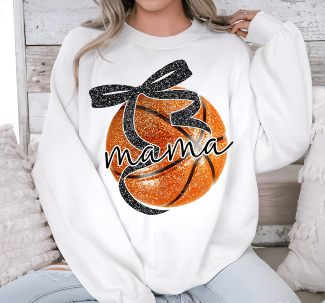 Mama Basketball with black bow (Parker) 85180 DTF transfer