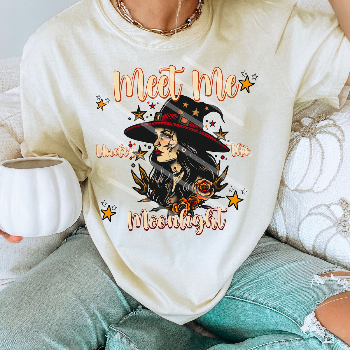 Meet Me Under The Moonlight witch 114046 DTF Transfer