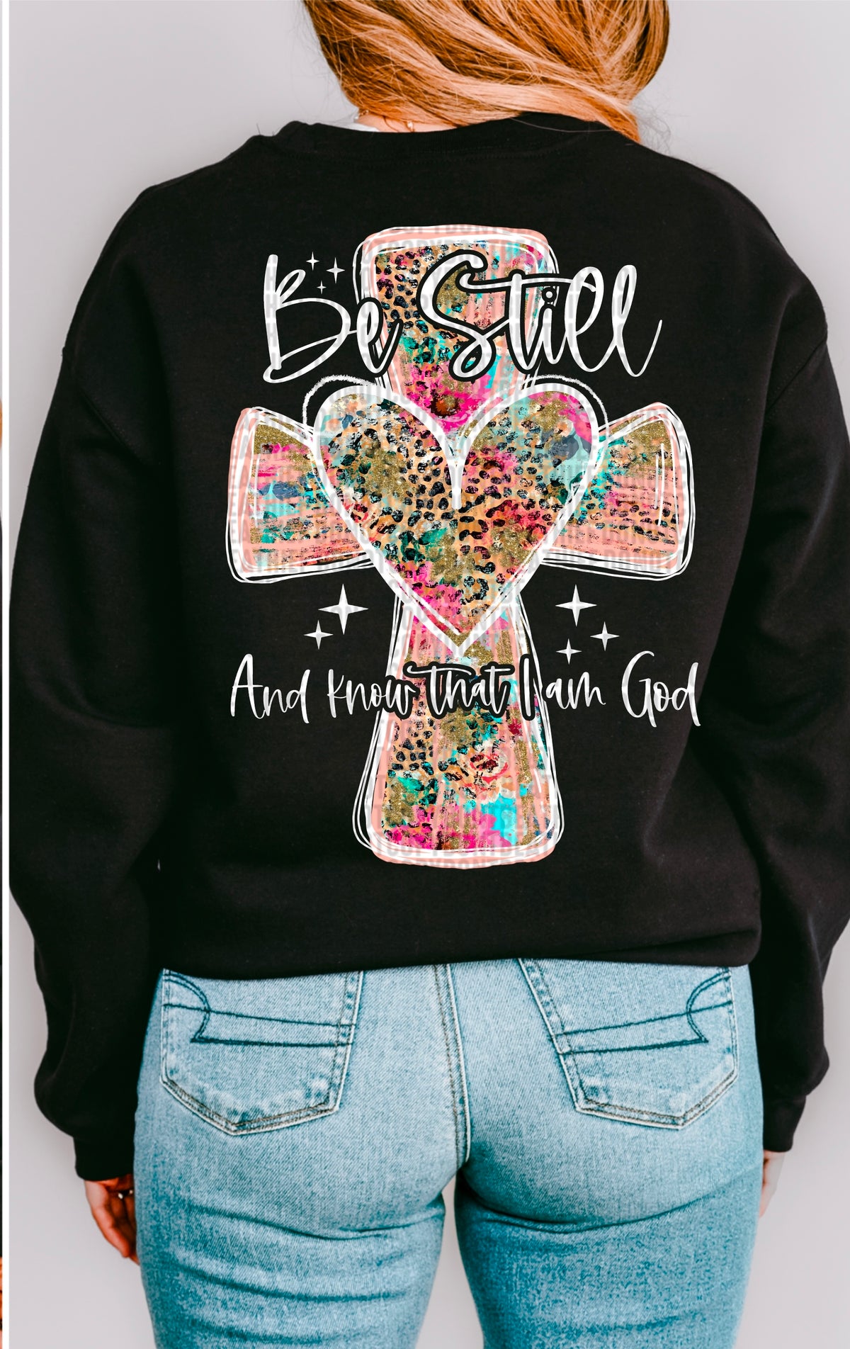 Be still and know that I am god white font 93342 DTF transfer