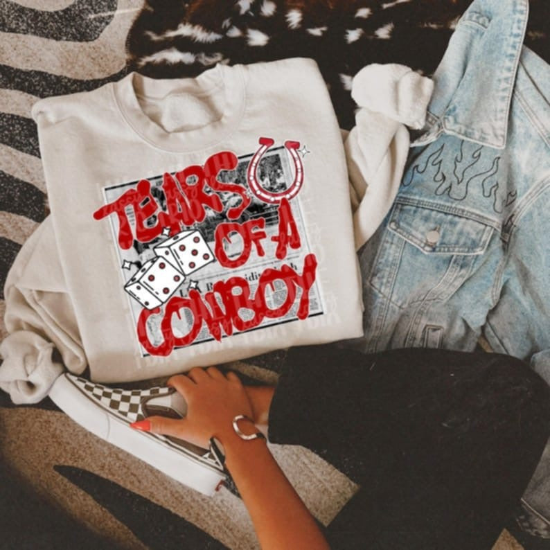 Tears of a cowboy 95099 DTF transfer