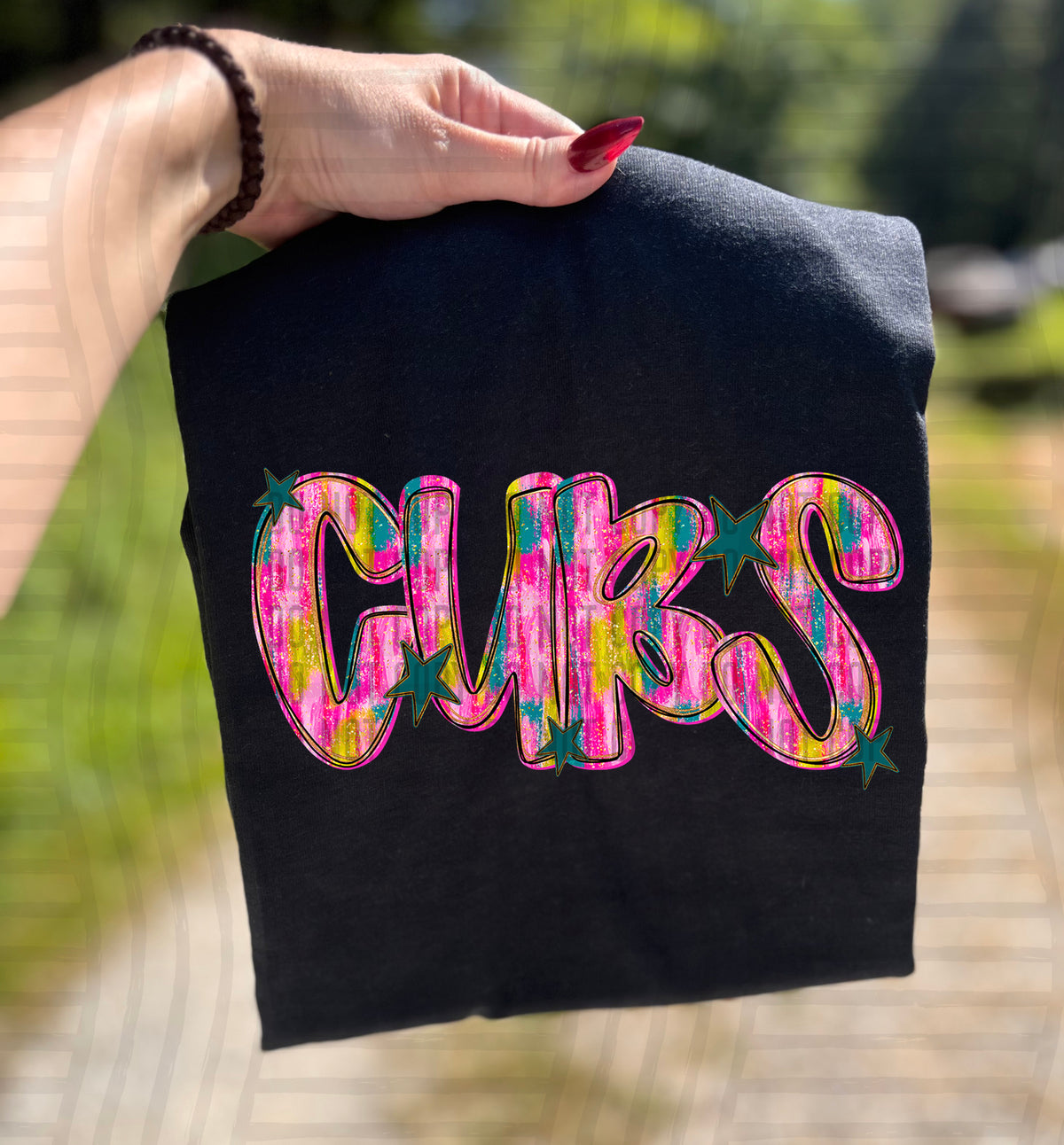 Cubs Pink Brushstroke (Caplinger) DTF Transfers