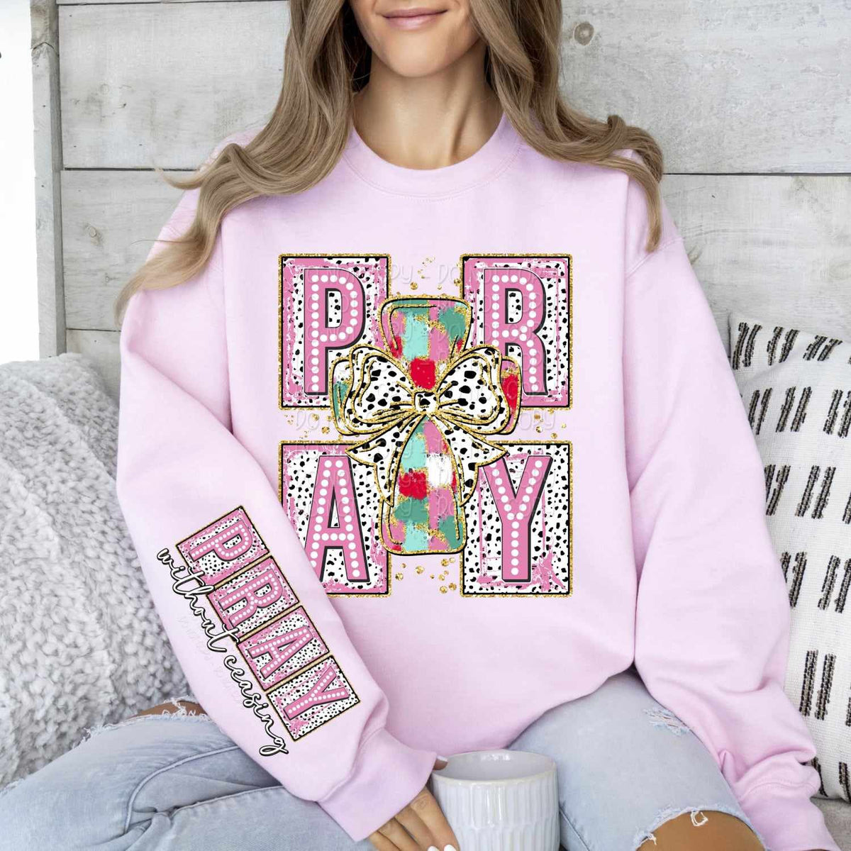 Pray blocks with cross FRONT ONLY 73704 DTF transfer