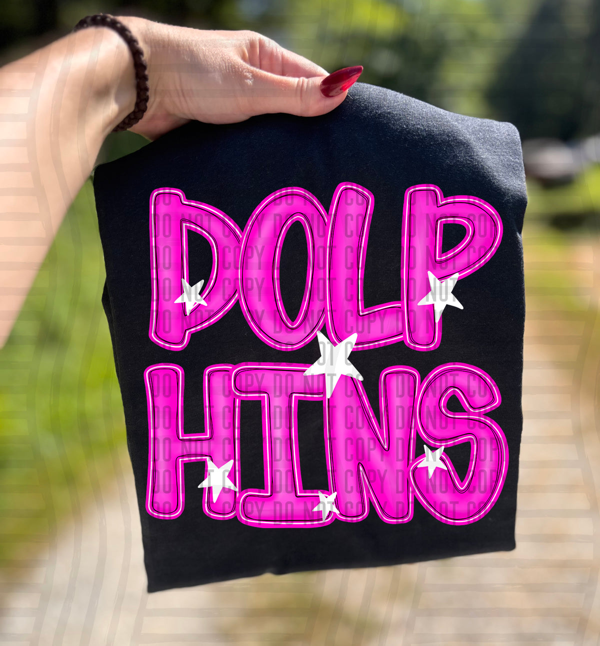 Dolphins Pink And Preppy Split 112885 DTF transfer