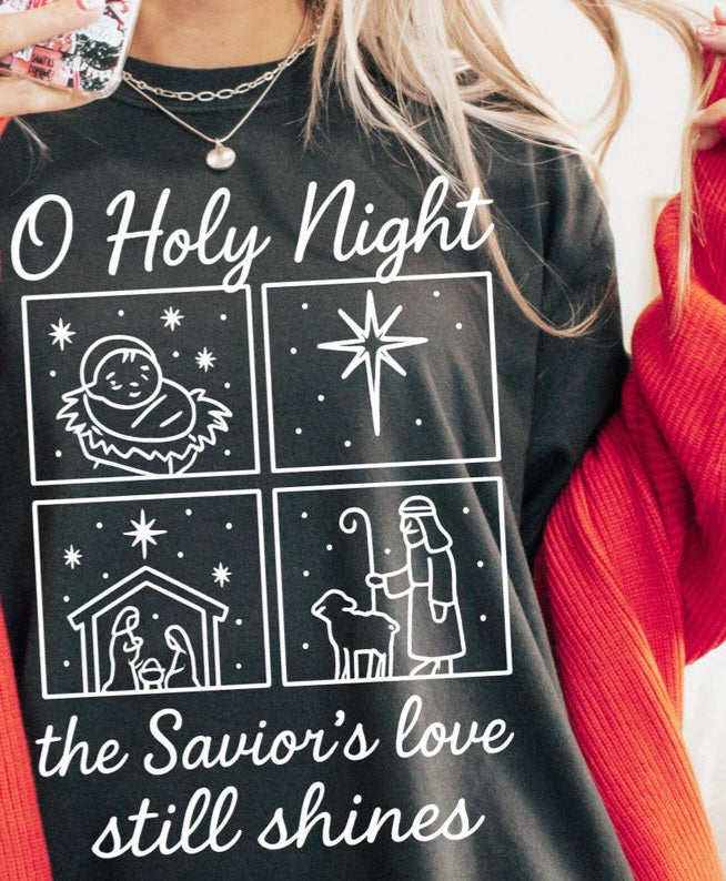 O holy night white blocks 109798 DTF transferh