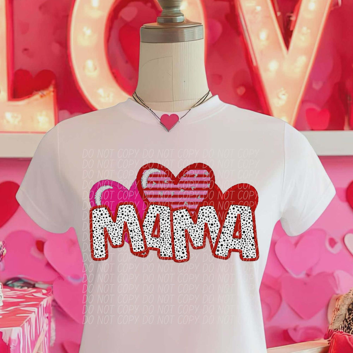 Mama dalmation and hearts (city) DTF transfer