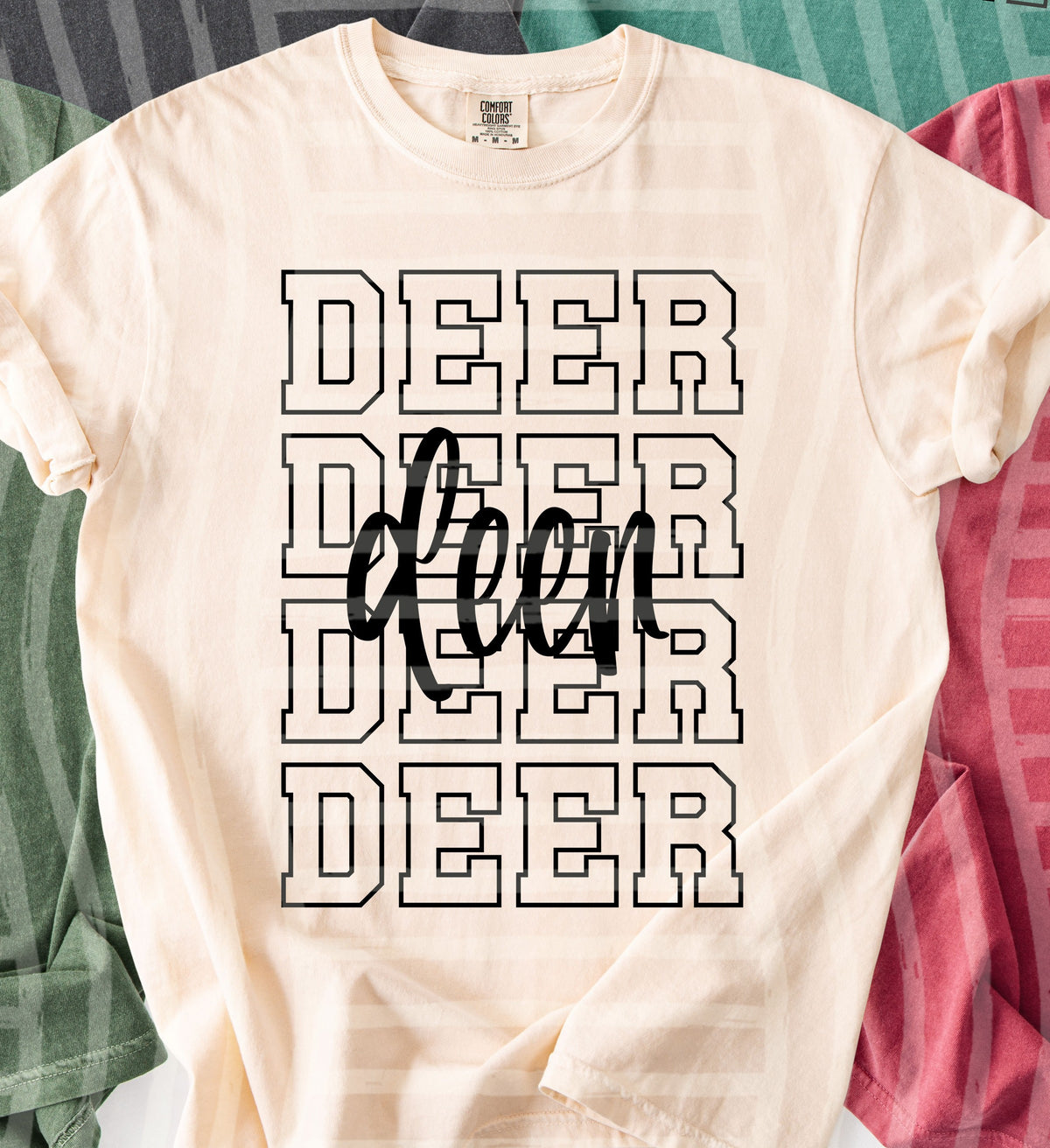 deer simple stacked outlines (Caplinger) DTF Transfer