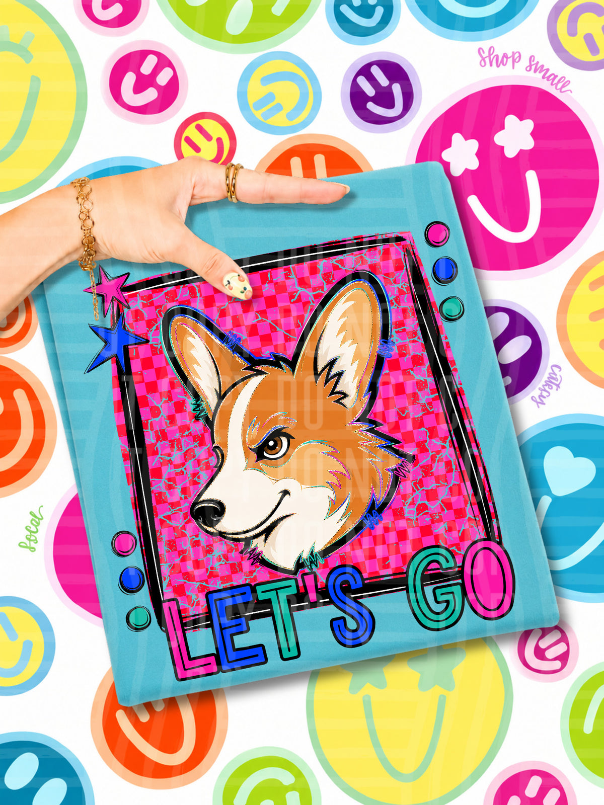 Let's go corgis mascots (Caplinger) DTF transfer