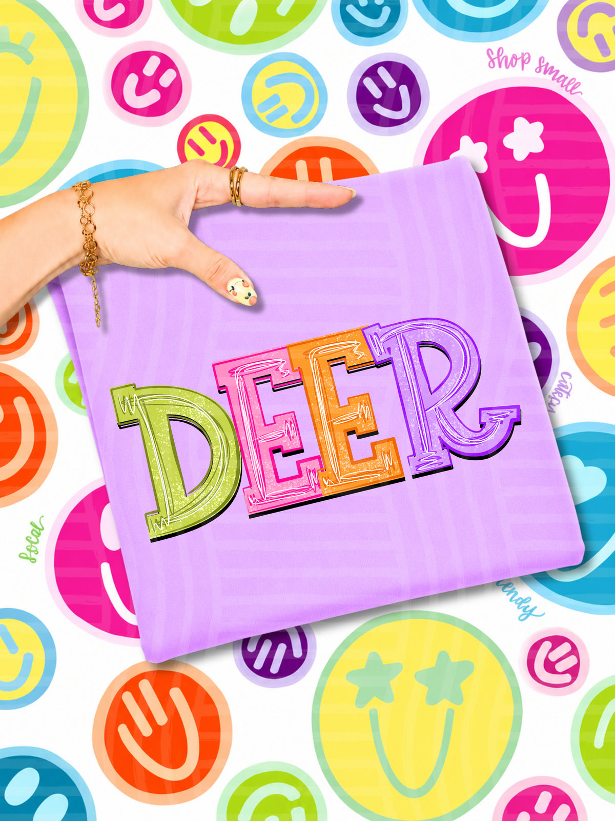 deer simply colorful stacked (Caplinger) DTF Transfer