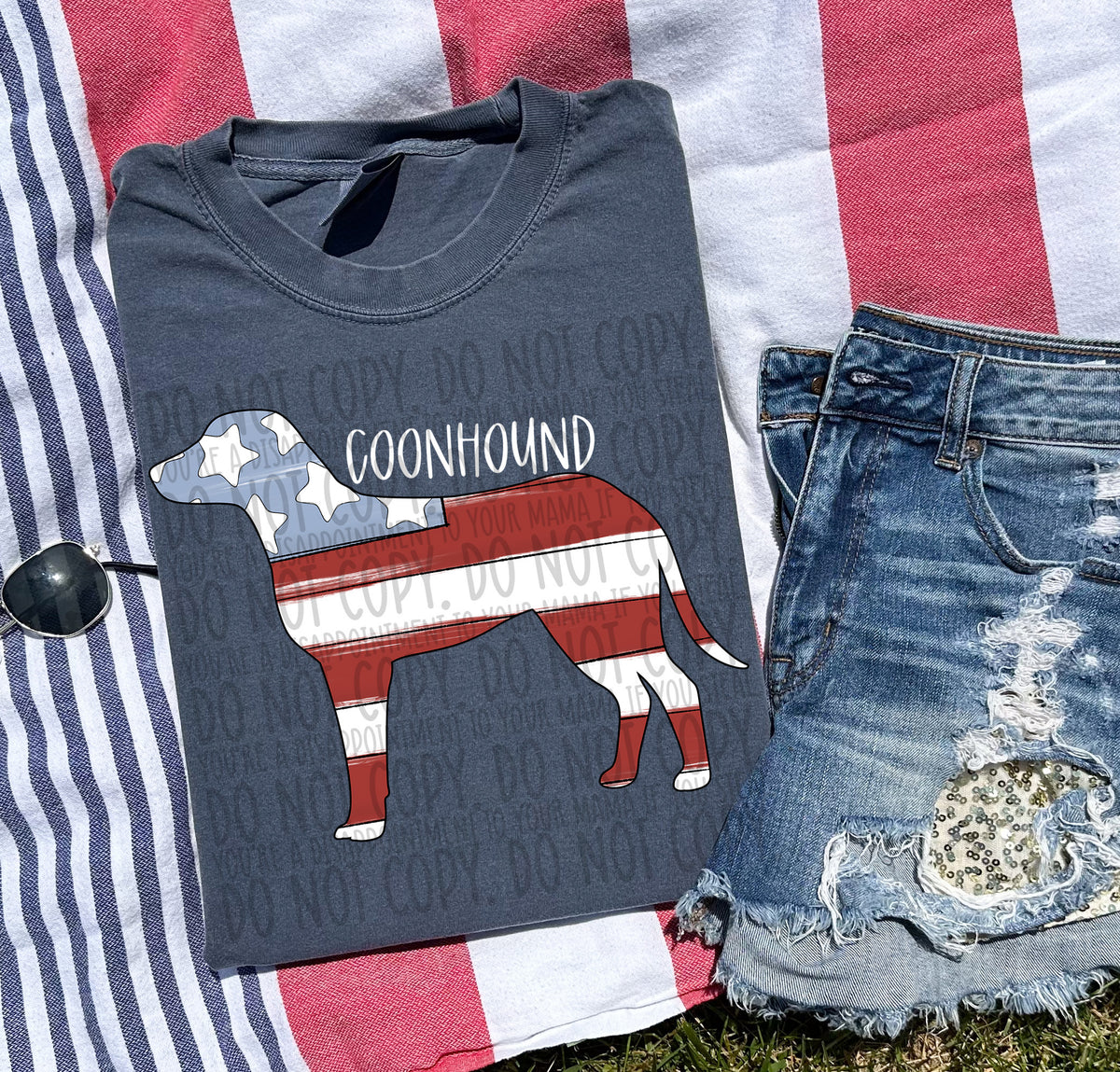 COON HOUND white (SWD) DTF transfer