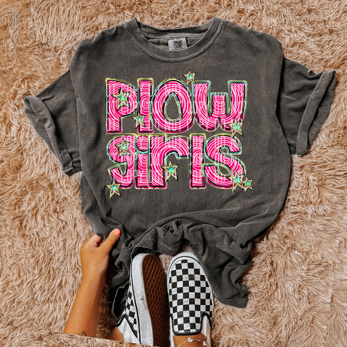 PLOWGIRLS pink swirl (Caplinger) DTF transfer
