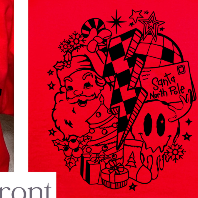 Santa North Pole (BACK ONLY) 68270  DTF Transfer