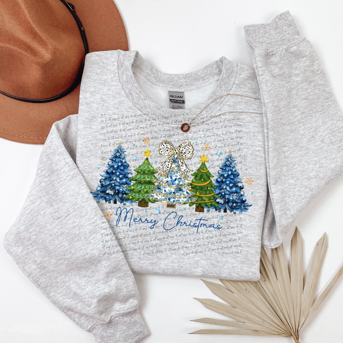 Merry Christmas BLUE TREE 68552 DTF Transfer