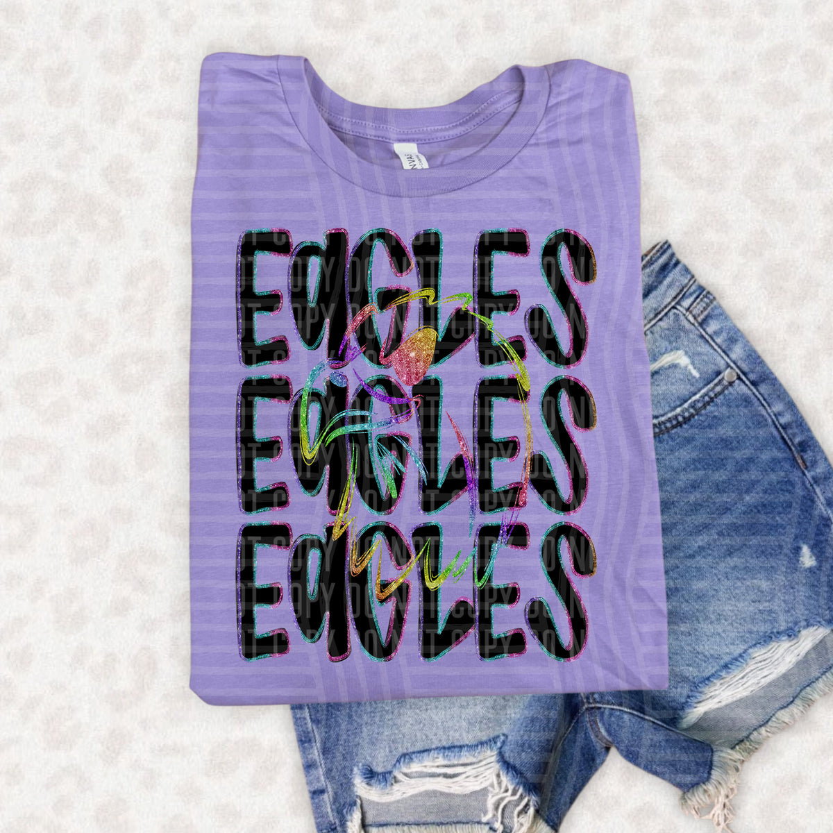 Eagles Side View Word Stacked 108521 DTF Transfer